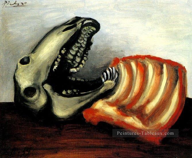 Nature morte au crane mouton 1939 cubiste Pablo Picasso Peintures à l'huile
